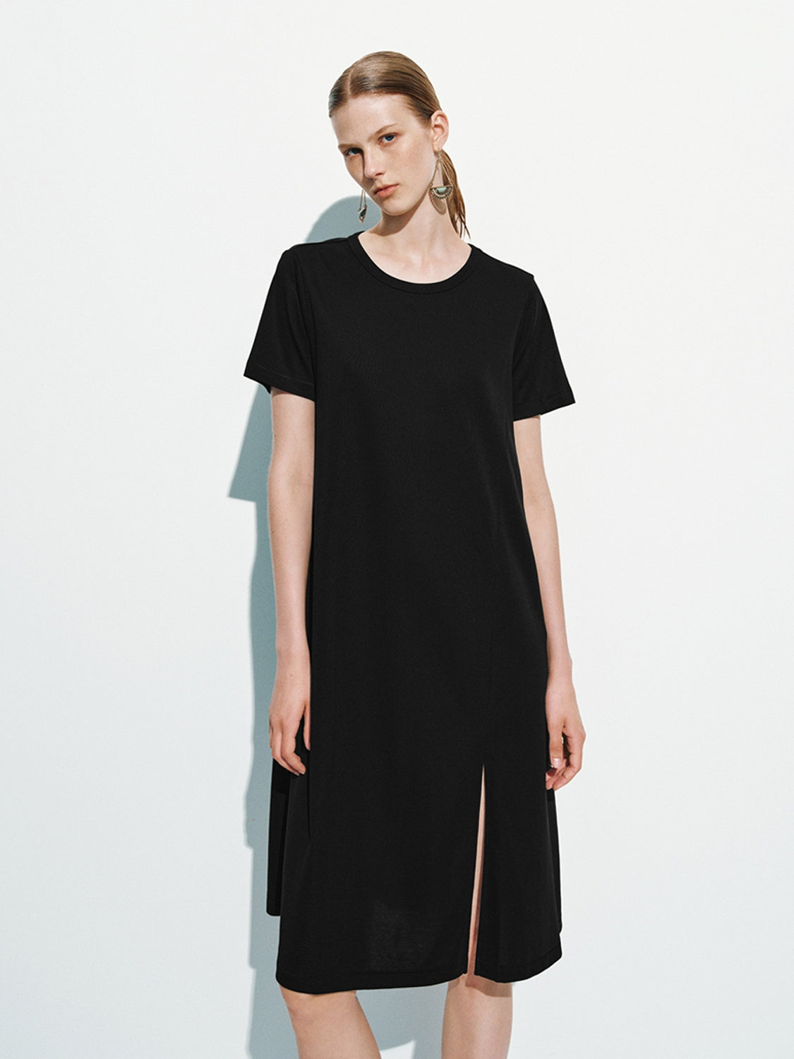 Short Sleeve Split Hem Dresses