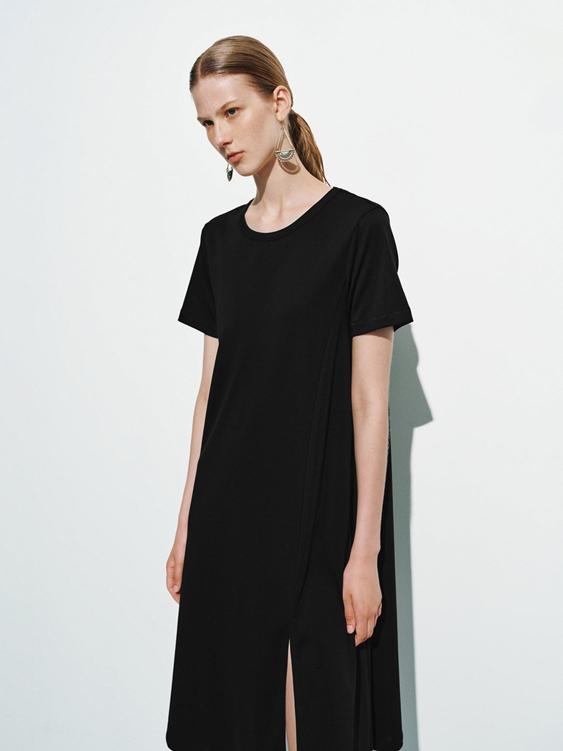 Short Sleeve Split Hem Dresses