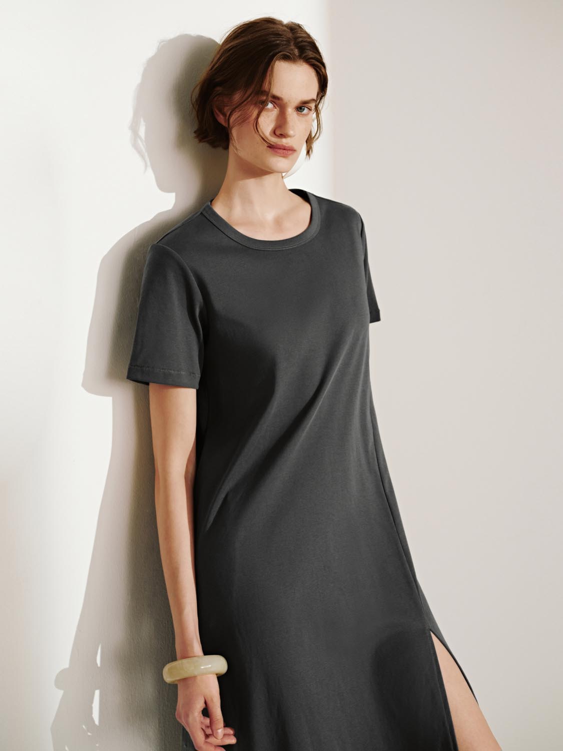 Short Sleeve Split Hem Dresses