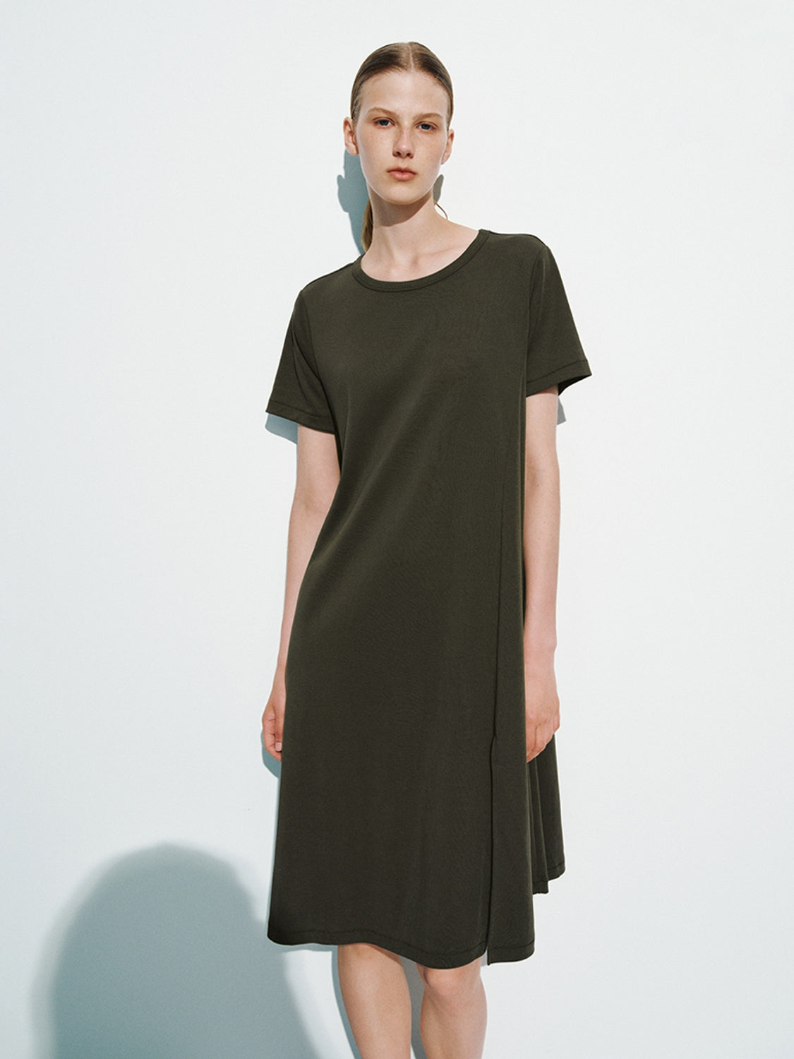 Short Sleeve Split Hem Dresses