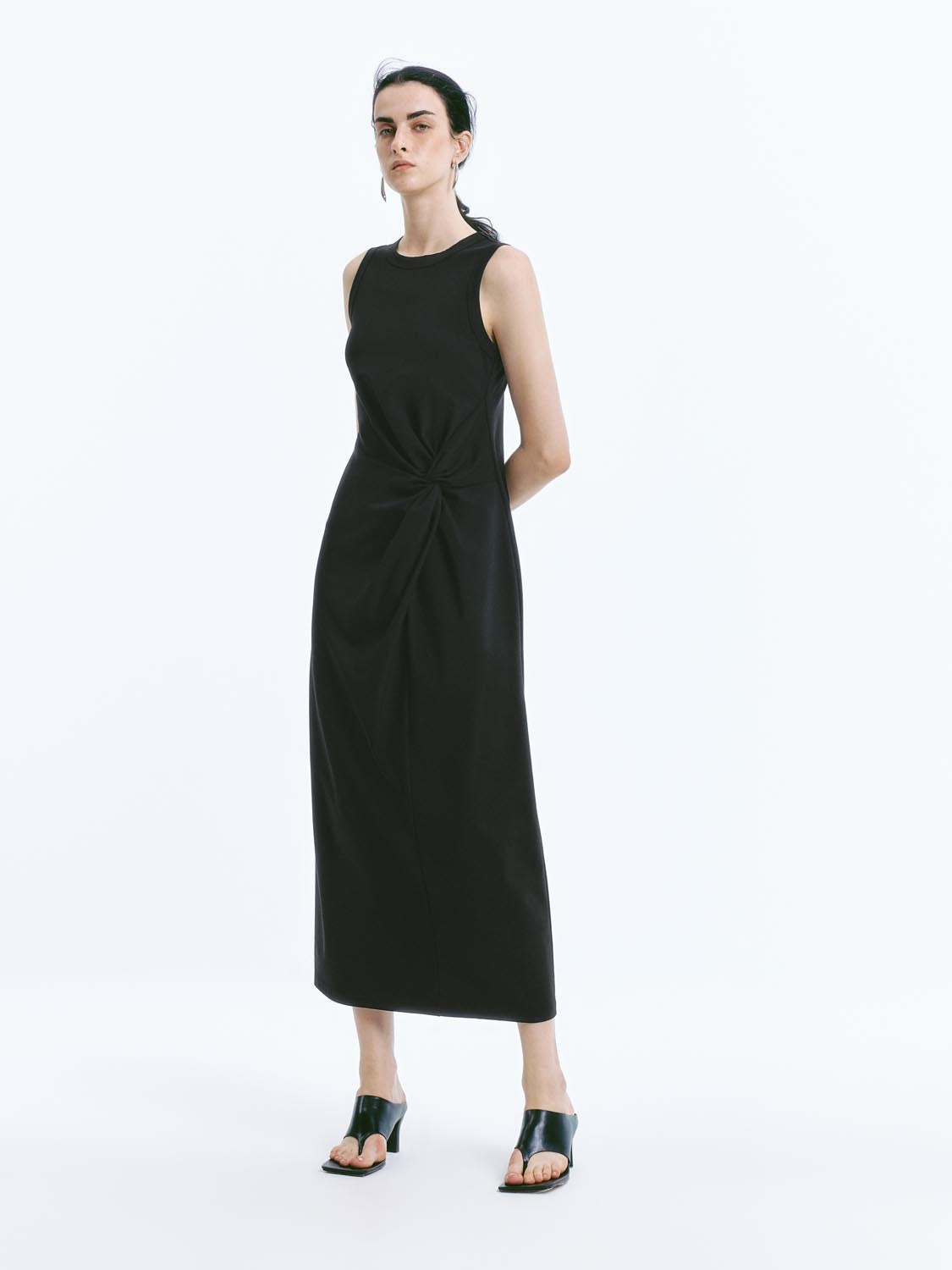 Twisted Front Sleeveless Maxi Dresses