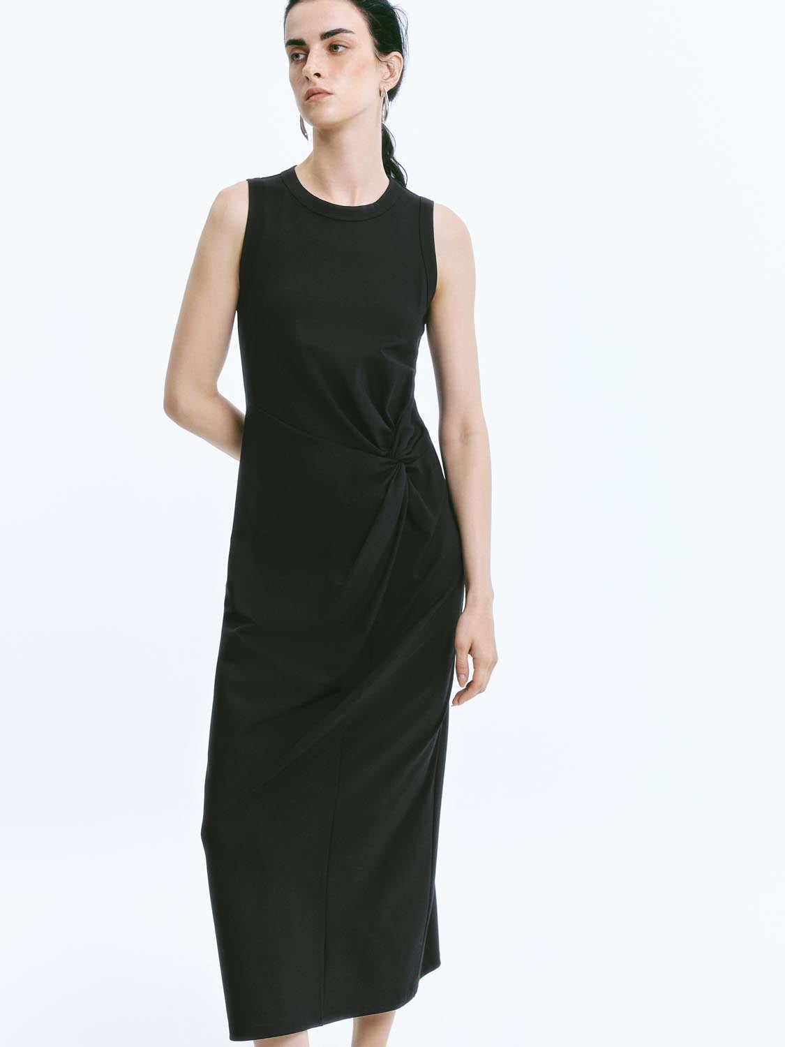 Twisted Front Sleeveless Maxi Dresses