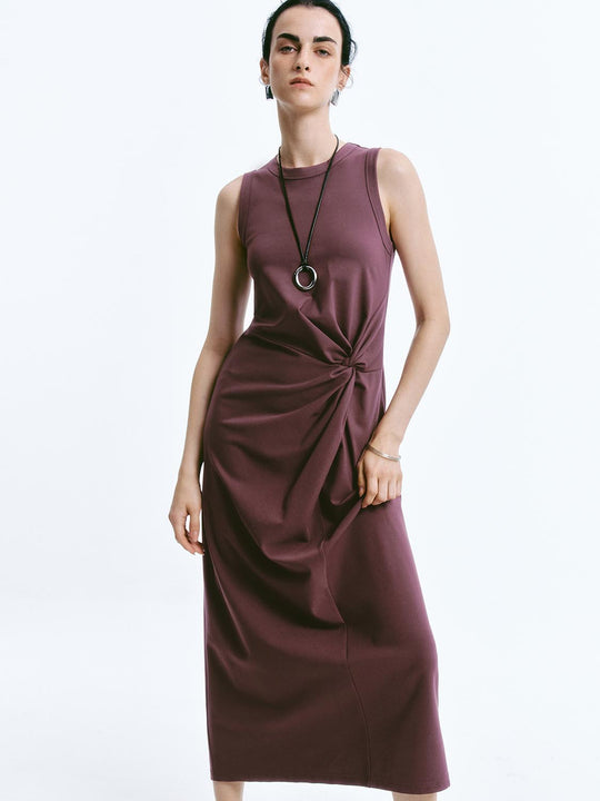 Twisted Front Sleeveless Maxi Dresses