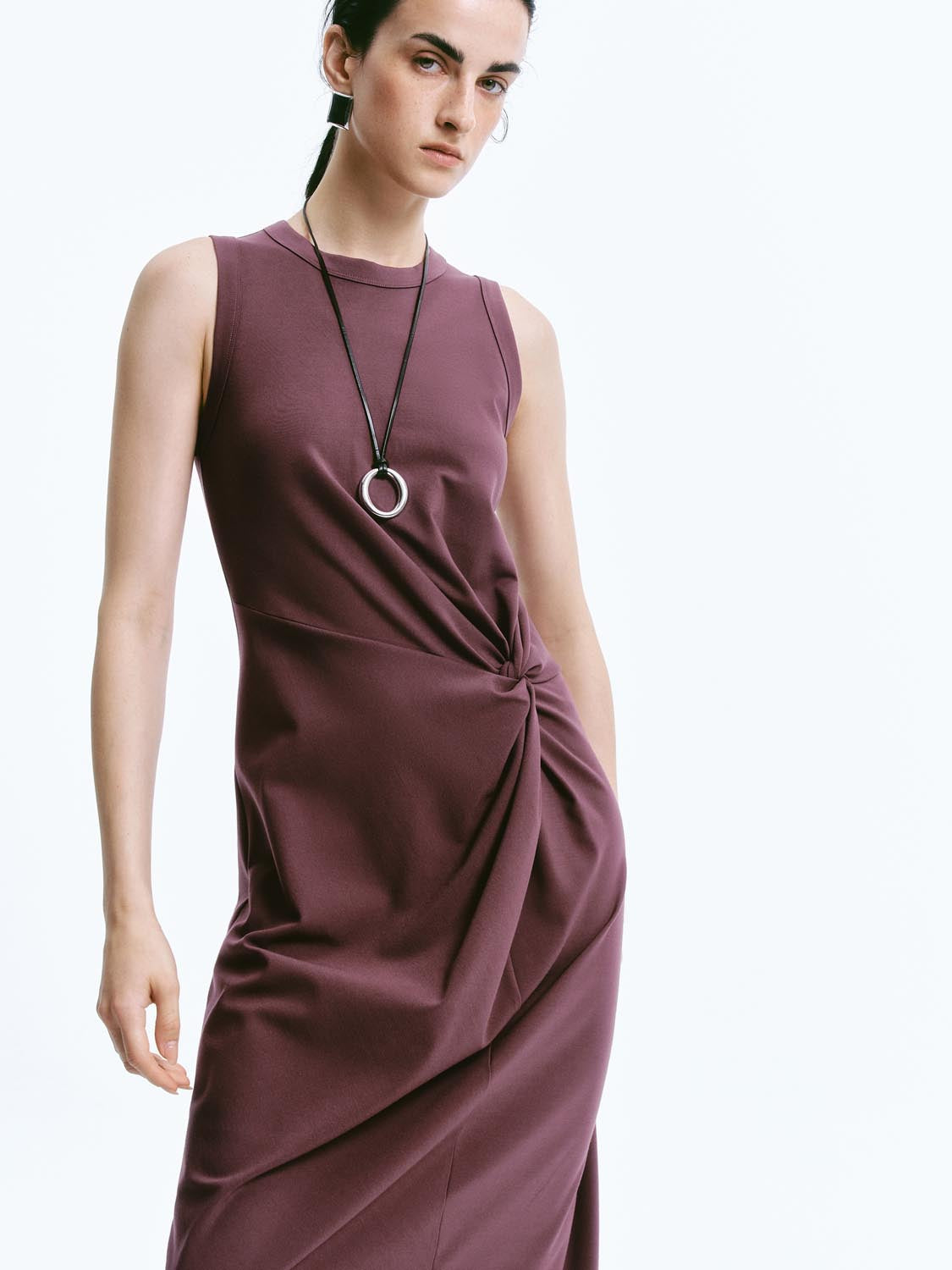 Twisted Front Sleeveless Maxi Dresses