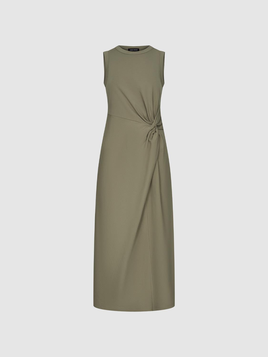 Twisted Front Sleeveless Maxi Dresses