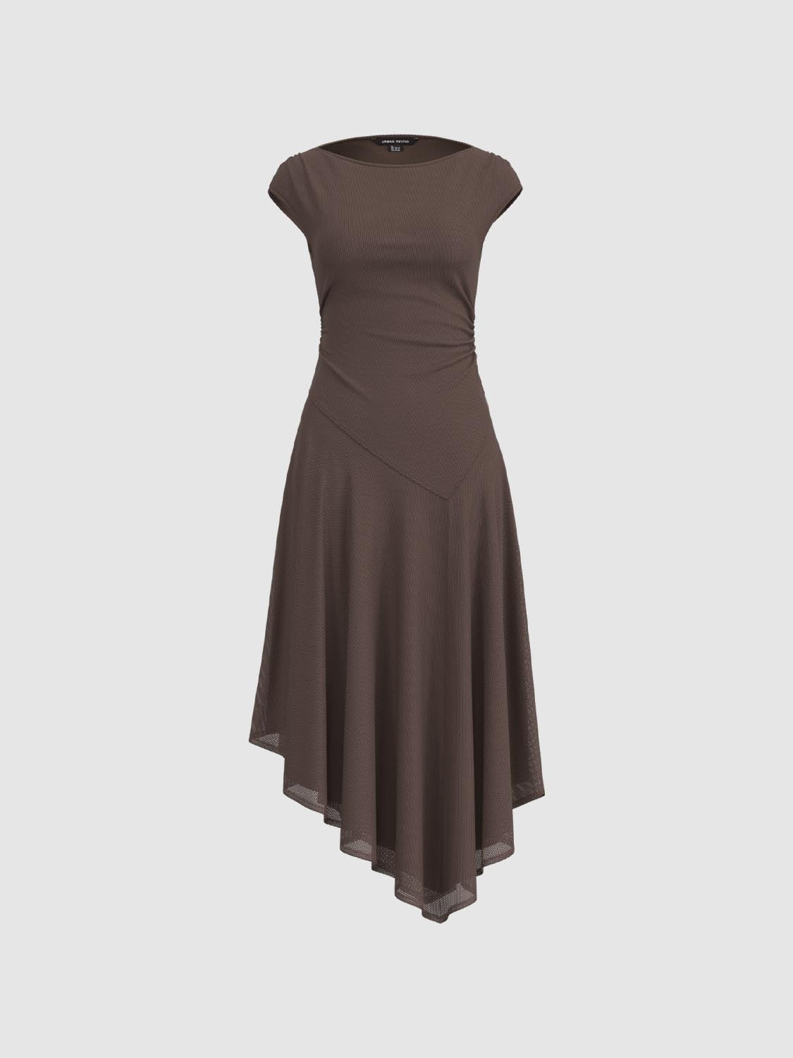 Sleeveless Irregular Hem Skater Maxi Dresses