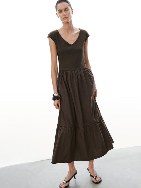 V-Neck Sleeveless A-Line Maxi Dresses