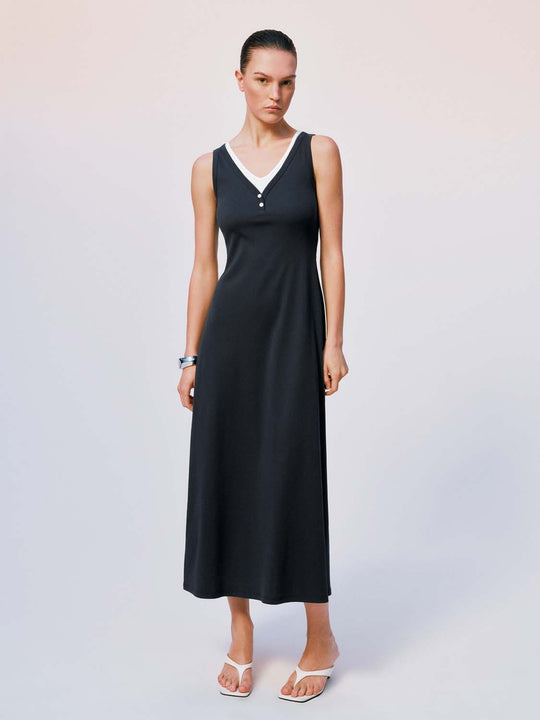 2 In 1 Sleeveless A-Line Midi Dresses