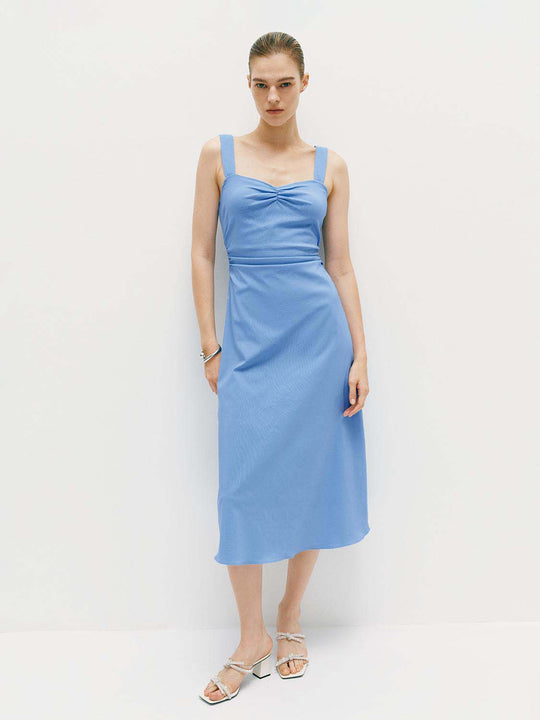 Thick Stretch Shell With A-Line Silhouette And Structure Finely Built Dress