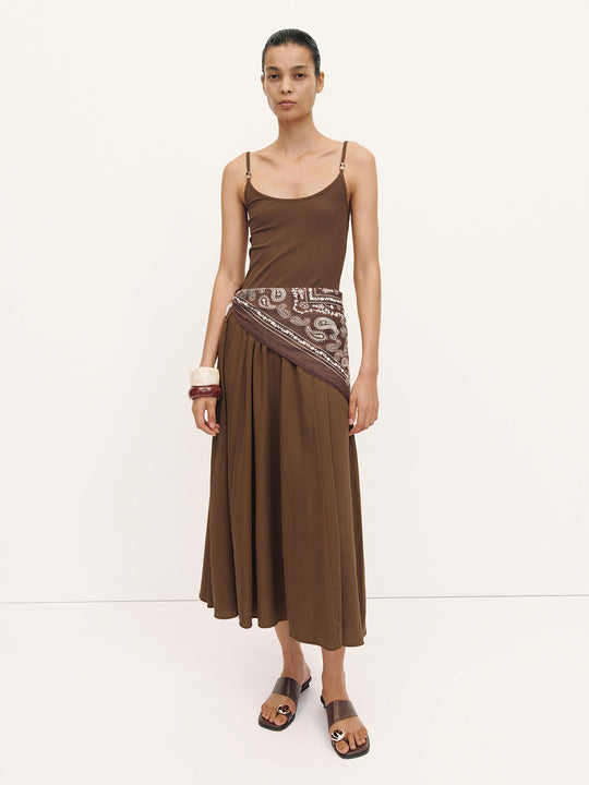 Knit Cotton Blend Asymmetric Dress