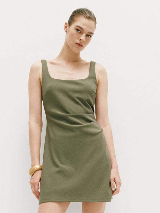Thick Stretch Wrap Waist Dress