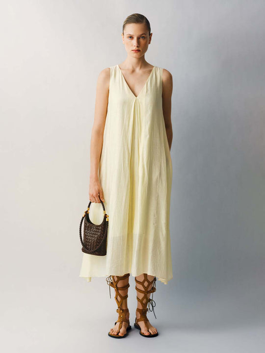 Slight Stretch A-Line Silhouette With Thin Fabric Dress