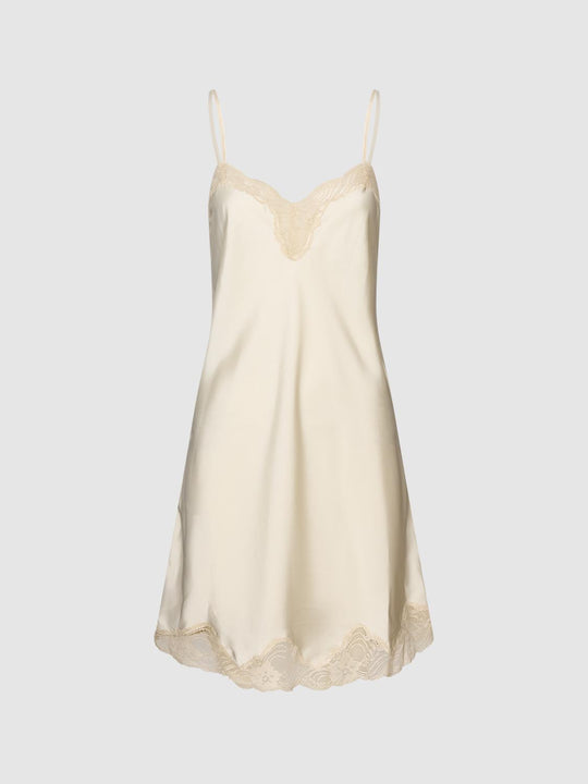 Lace Trim V-Neck Sleeveless Mini Dress