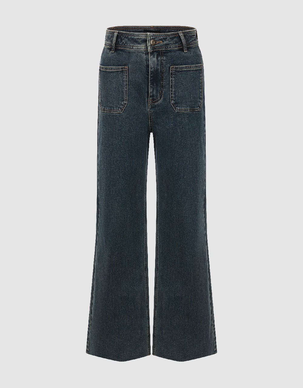 Front Pocket Wide-Leg Jeans