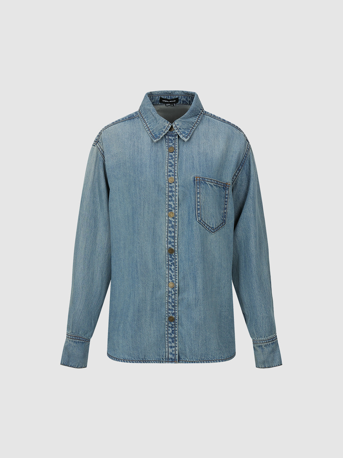 Button Up Loose Denim Shirt