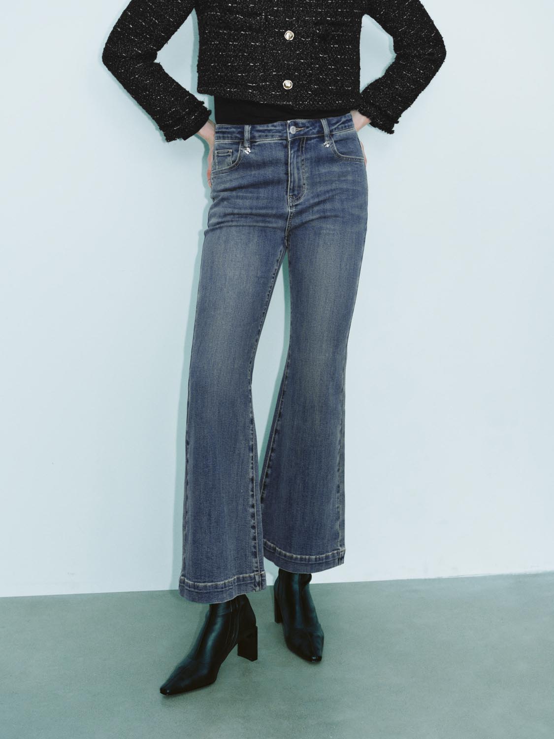 Skinny Flared Denim Jeans