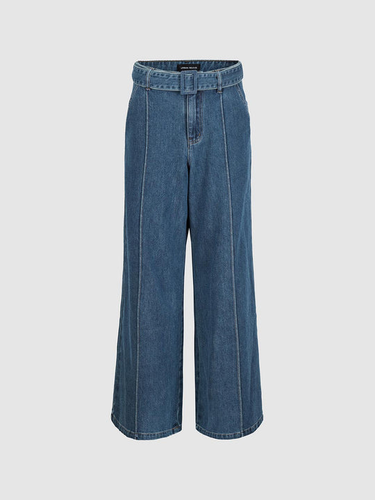 Wide-Leg Denim Jeans