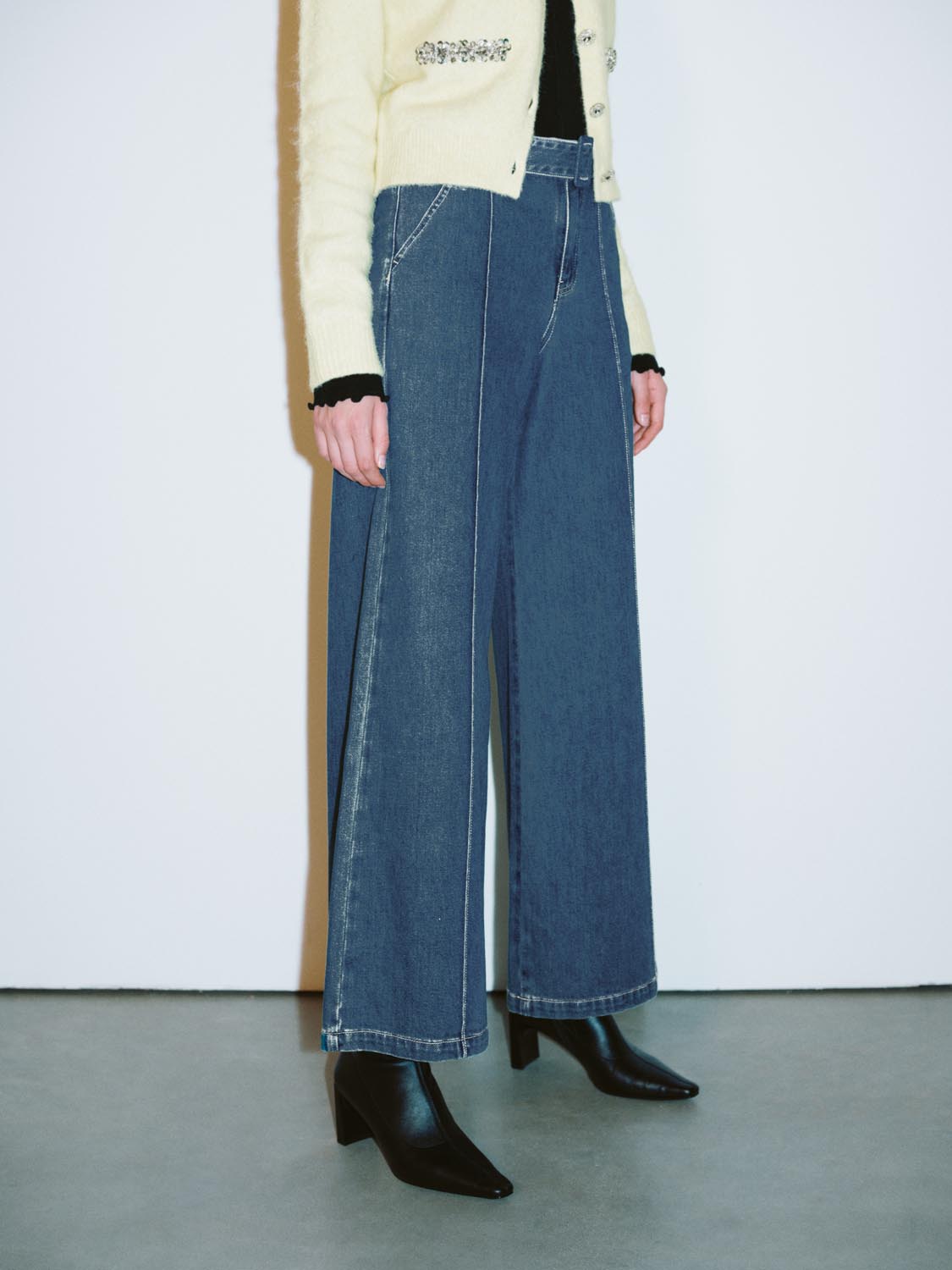 Wide-Leg Denim Jeans