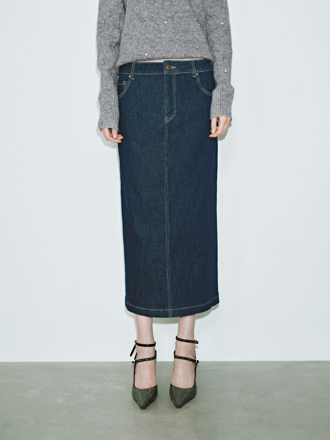 Midi Denim Skirts