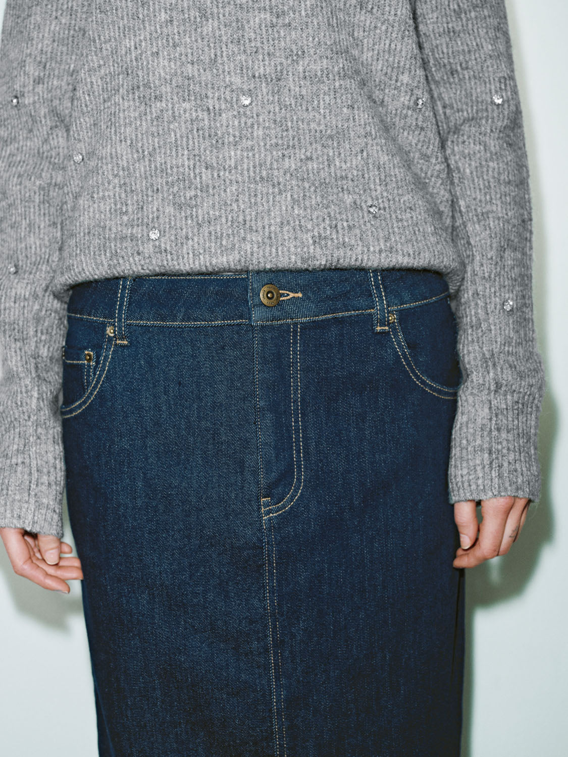 Midi Denim Skirts