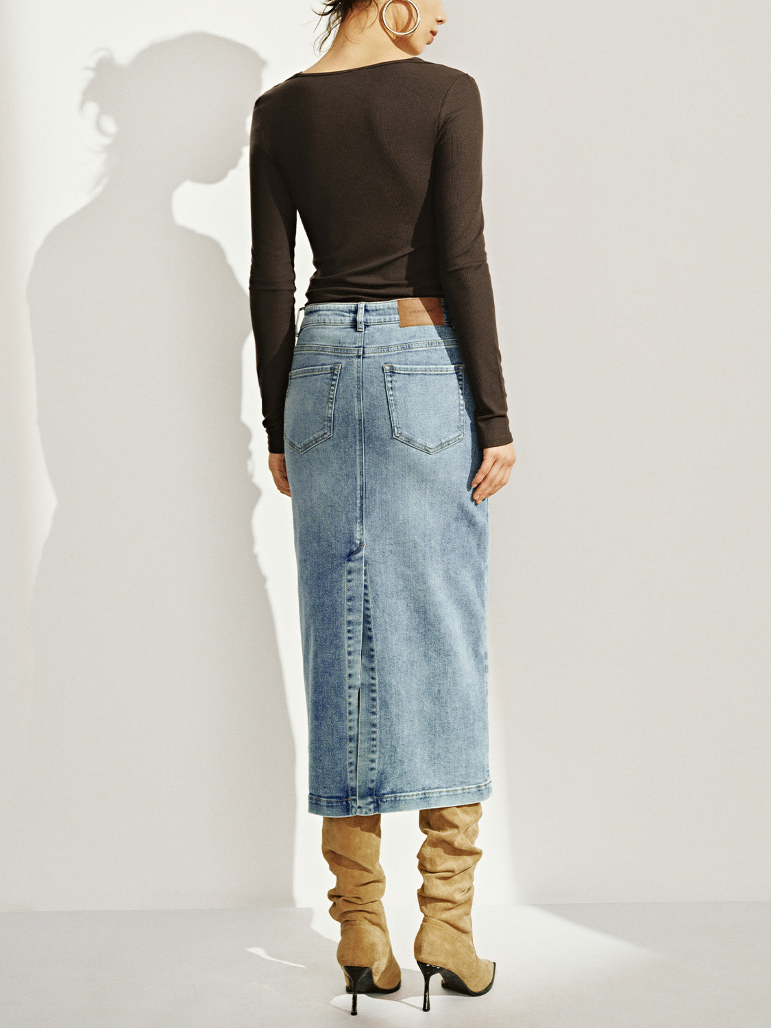 Midi Denim Skirts