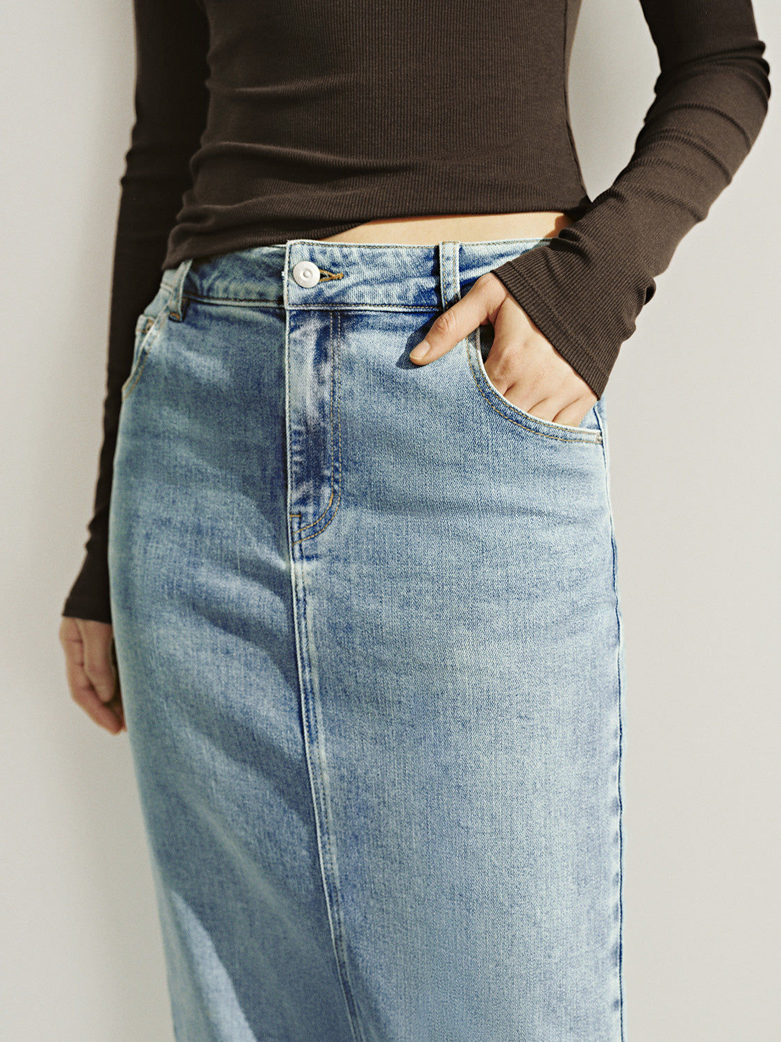 Midi Denim Skirts