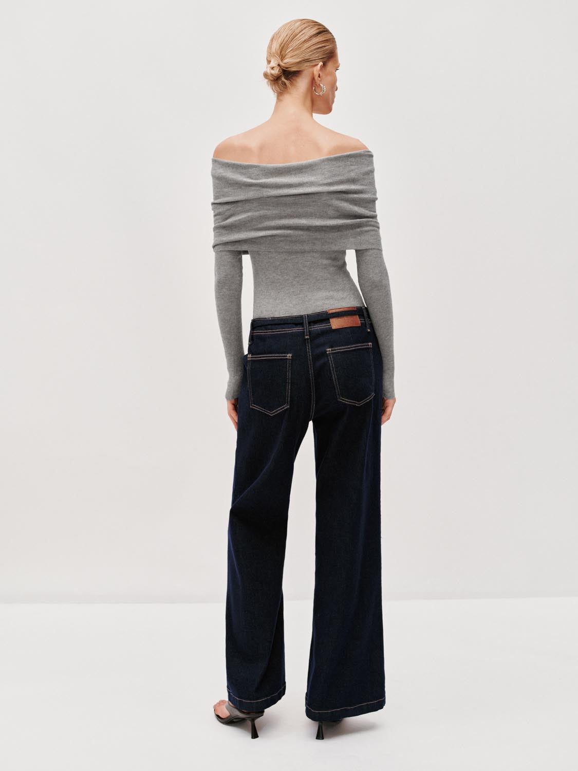 Seamed Belted Flare Jeans