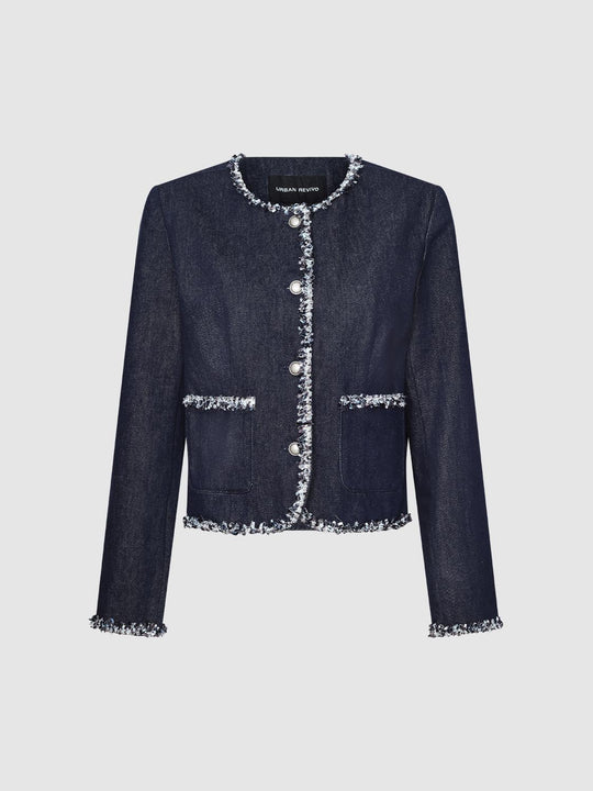 Tailored Contrast Trim Denim Jackets