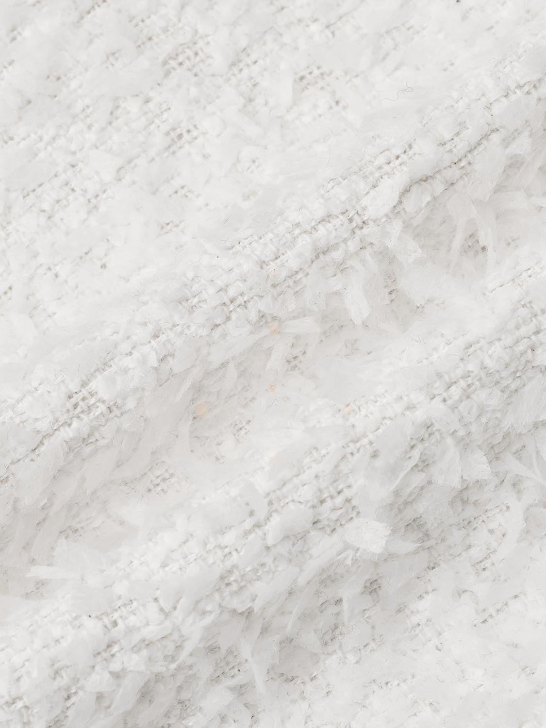 Cropped Tailored Button Up Tweed Jackets