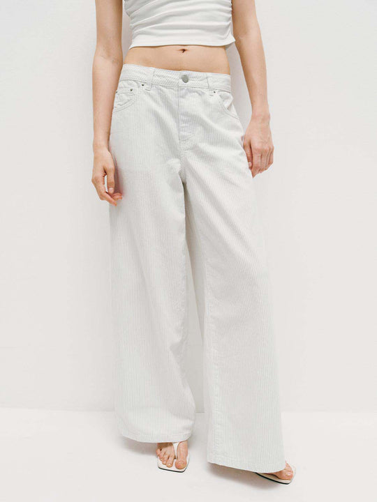 Cotton Corduroy Wide-Leg Jeans