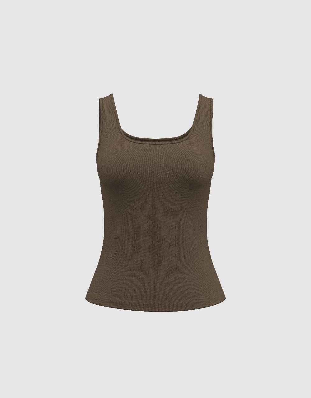 Square-cut Collar Knitted Tank Top