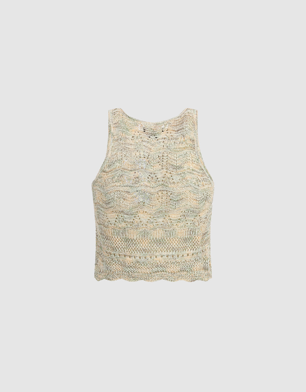 Crochet Crew Neck Knitted Tank Top