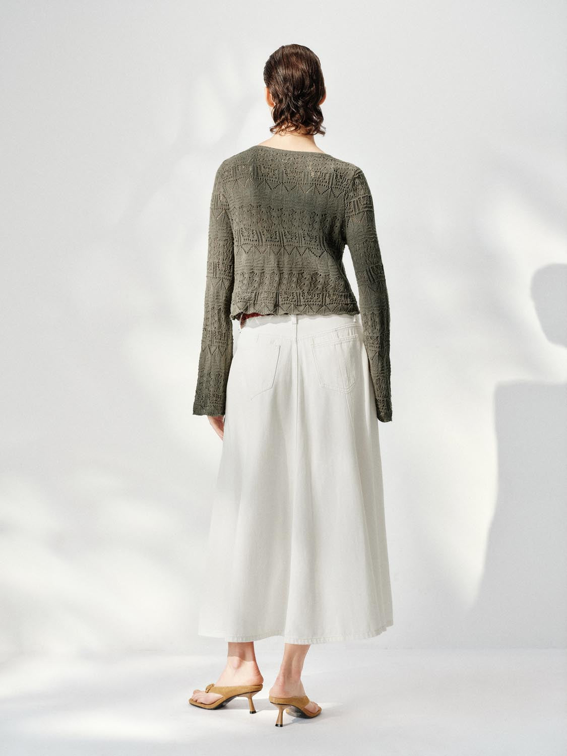 Flare Sleeve Tied Knitted Cardigans