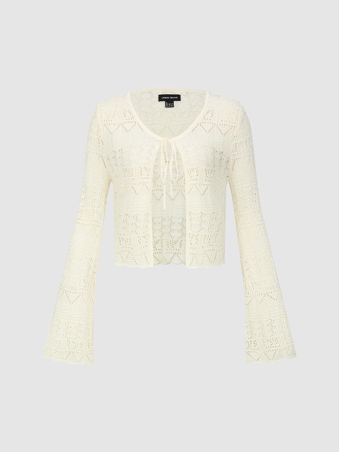 Flare Sleeve Tied Knitted Cardigans