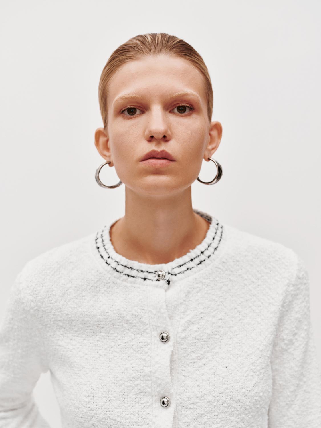 Button Up Crew Neck Knitted Cardigans