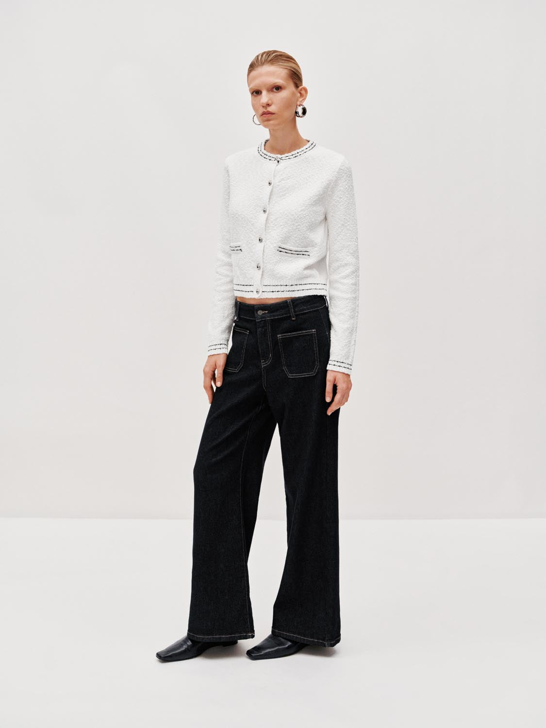 Button Up Crew Neck Knitted Cardigans