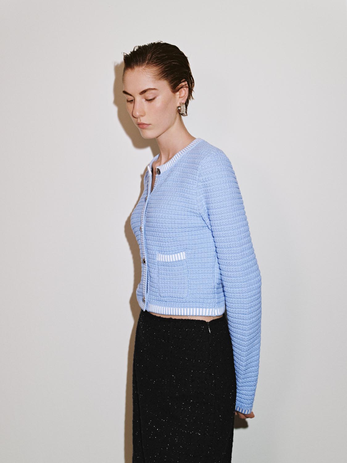 Patch Pocket Knitted Cardigan