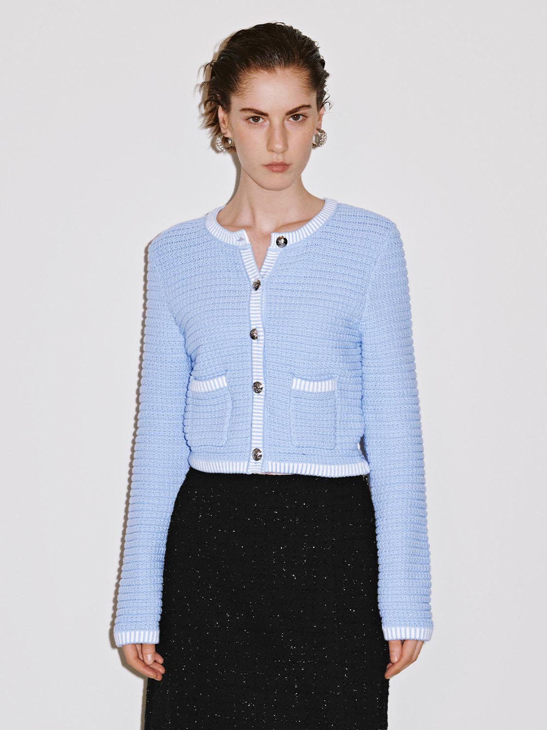 Patch Pocket Knitted Cardigan