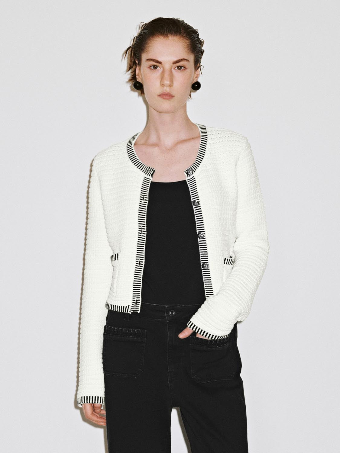 Patch Pocket Knitted Cardigan