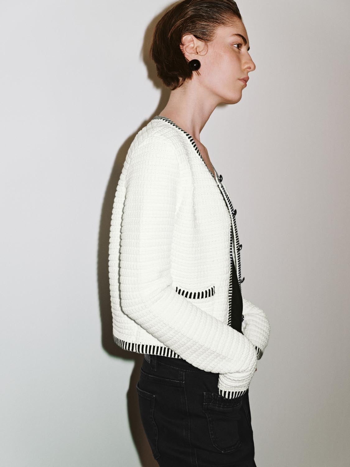 Patch Pocket Knitted Cardigan