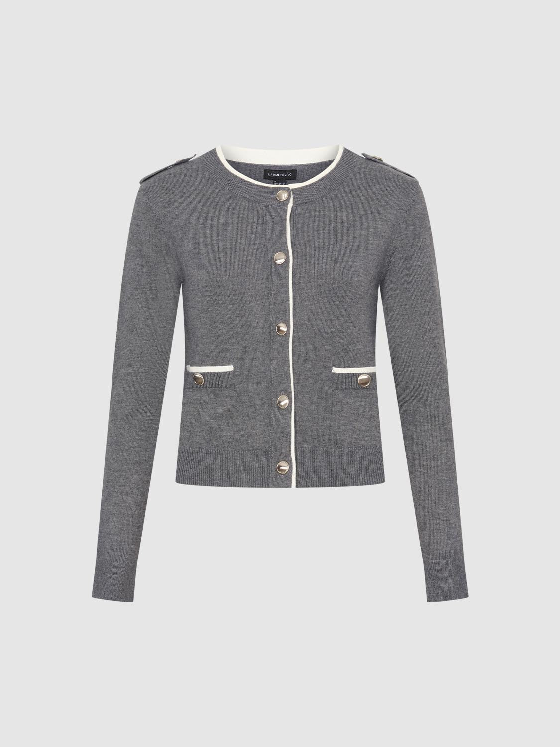 Button Detail Knitted Cardigans