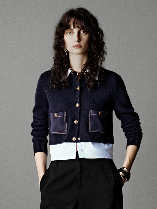 Collared 2 In 1 Knitted Cardigans