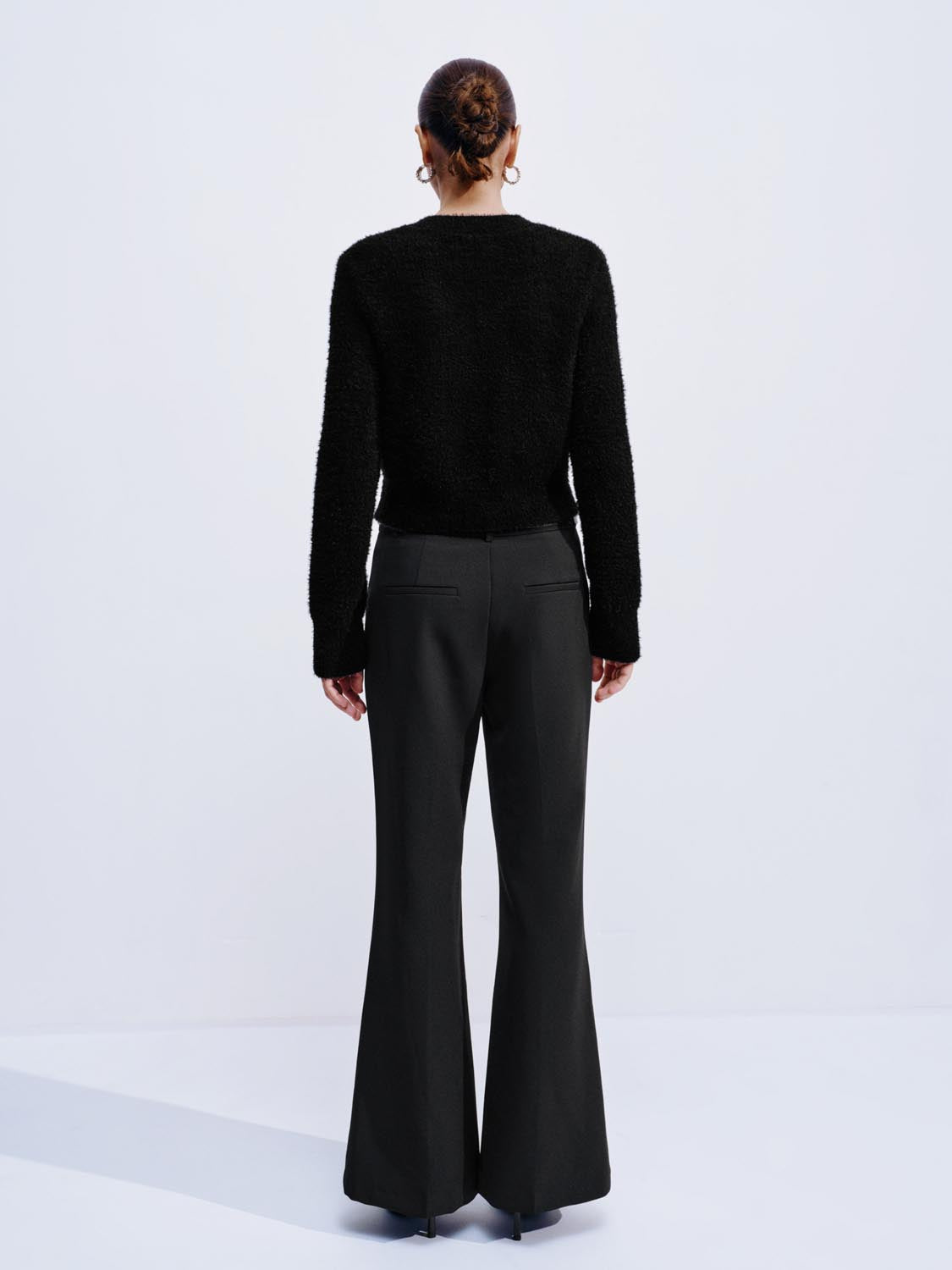 Fluffy Patch Pockets Knitted Cardigans