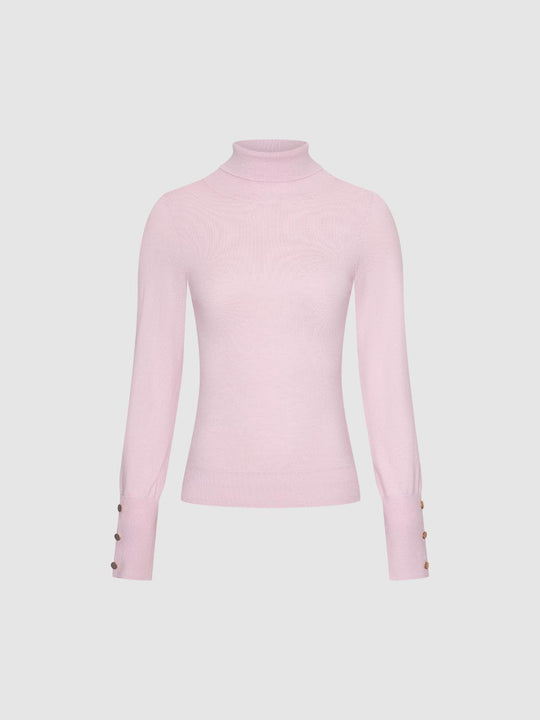 Ribbed Knit Fitted Mock Neck Long Sleeve Sweater