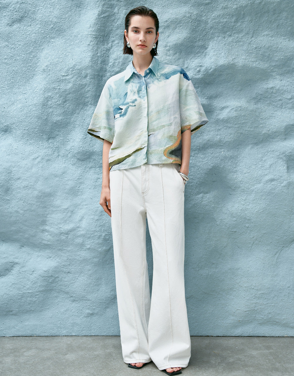 Sea Printed Loose Shirt