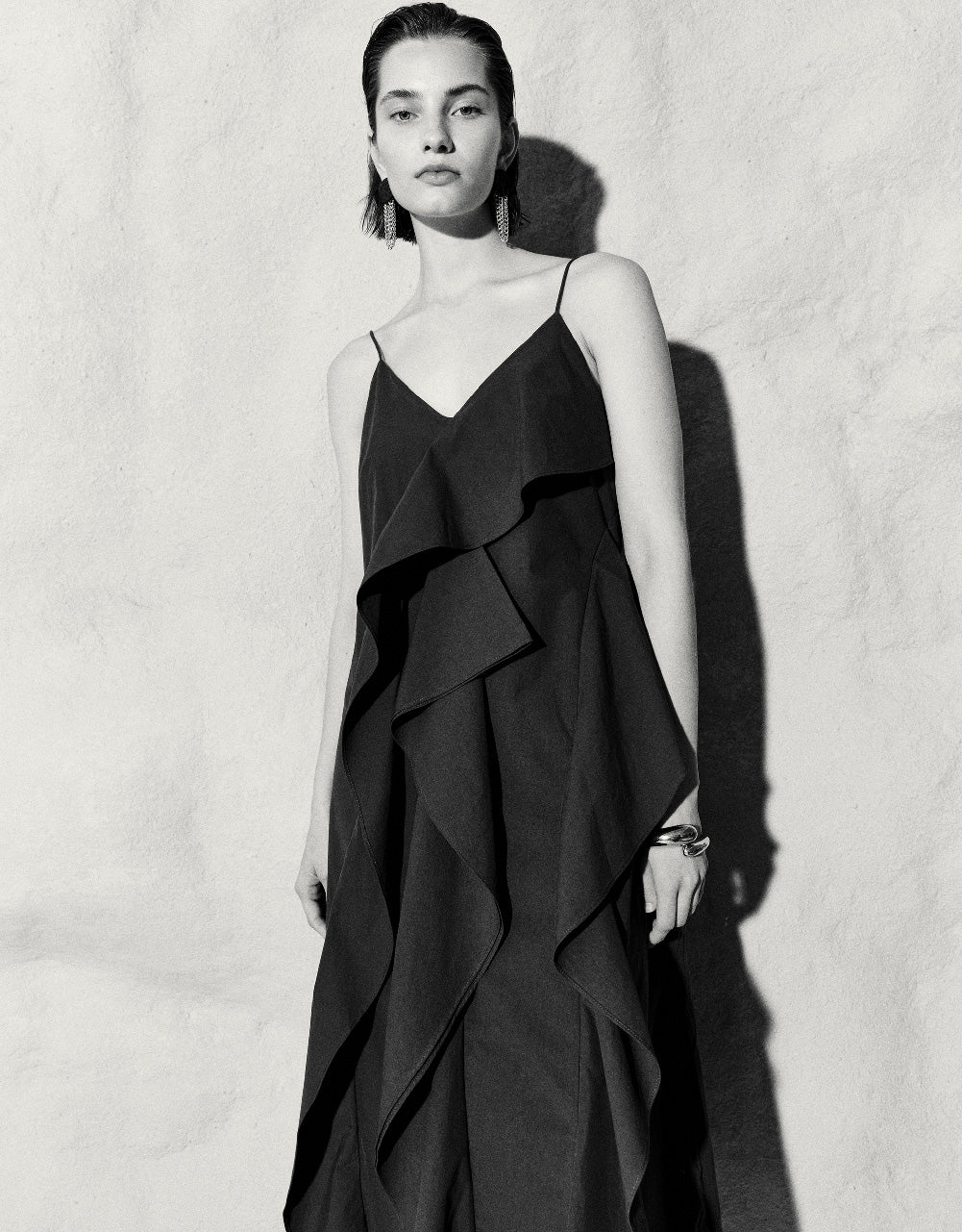 Sleeveless Ruffle A-Line Dress