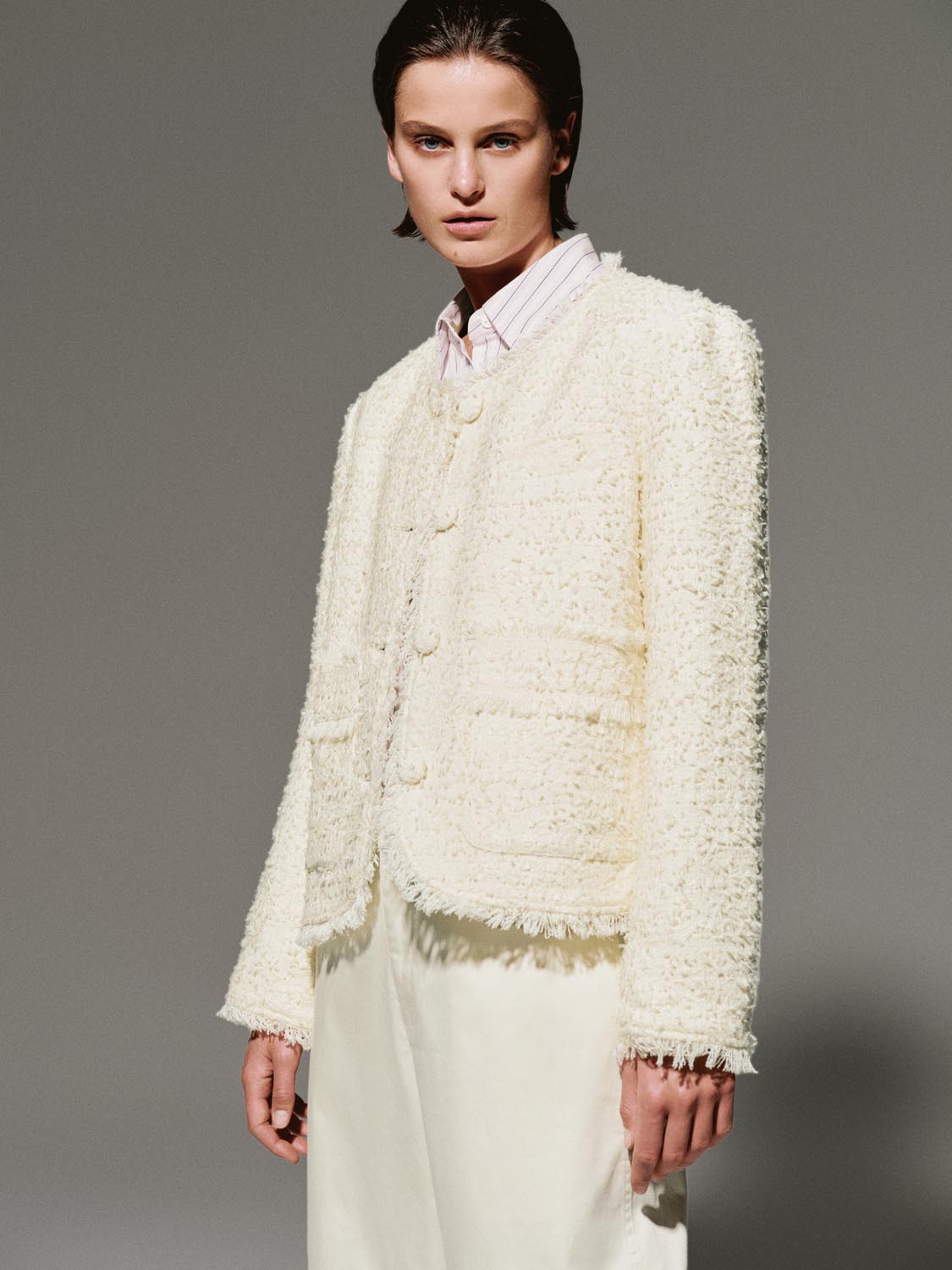 Tailored Raw Hem Tweed Jackets