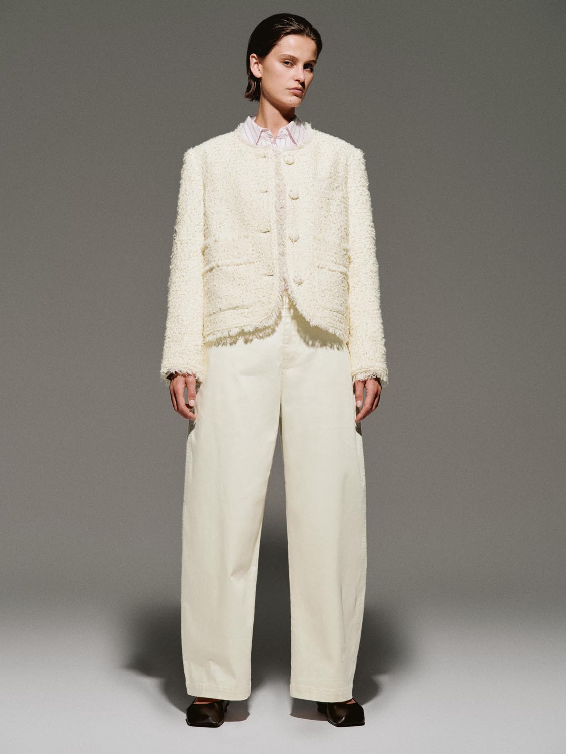 Tailored Raw Hem Tweed Jackets