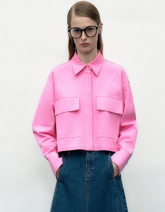 Button Up Striaght Lapel Shirt