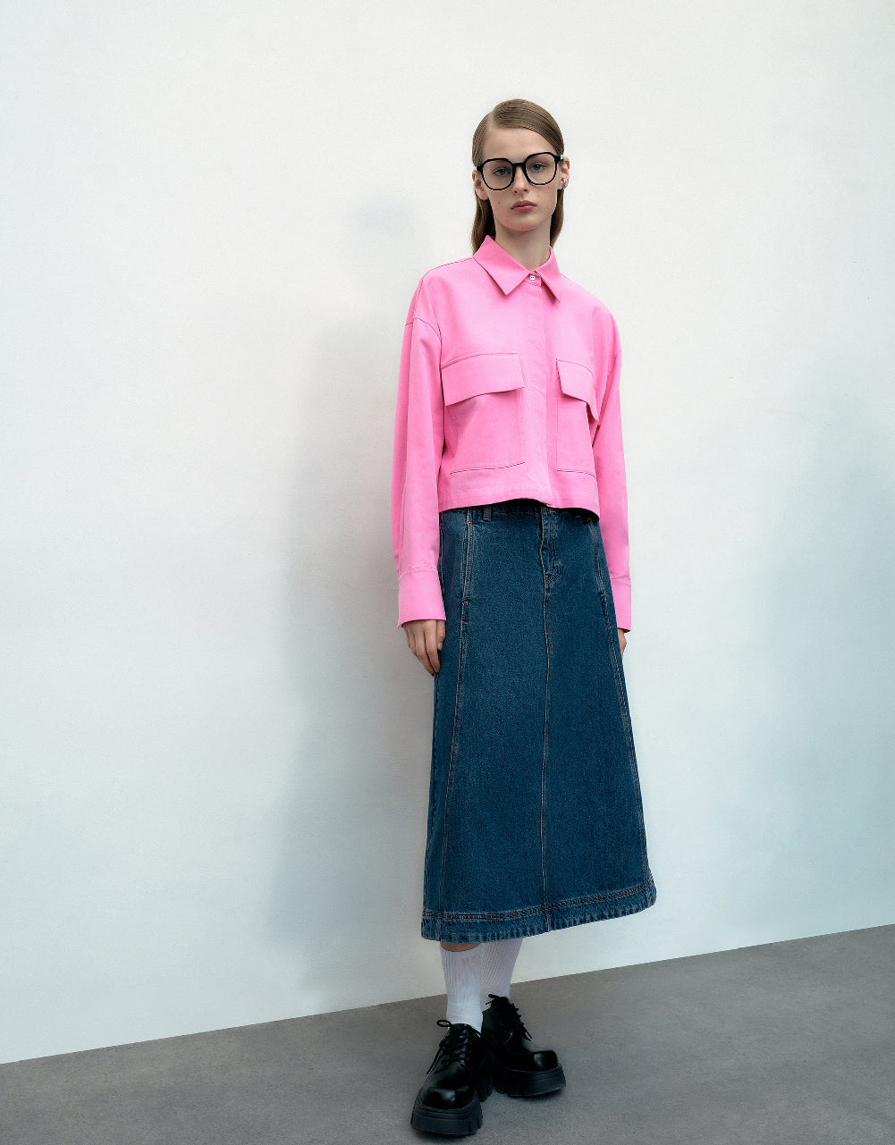 Button Up Striaght Lapel Shirt